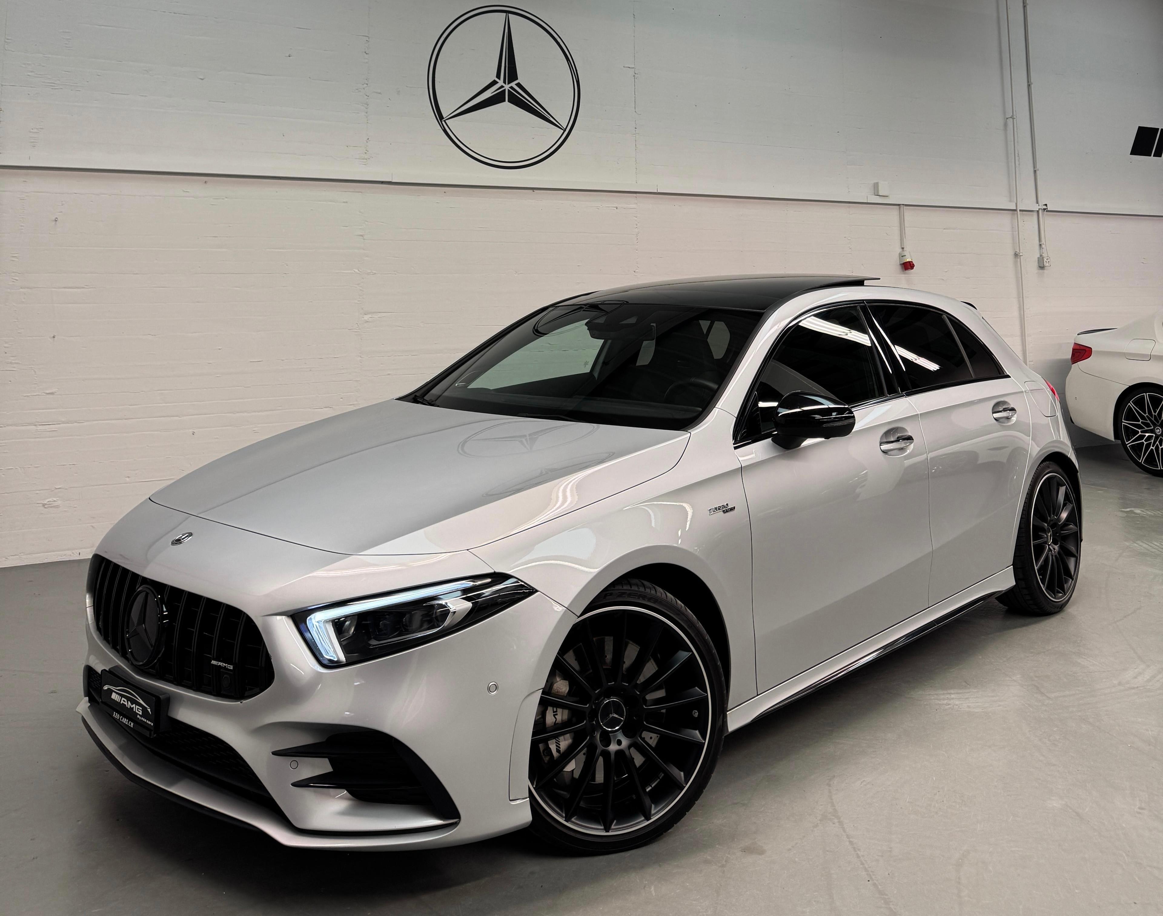 MERCEDES-BENZ A 35 AMG 4Matic Speedshift Silver Black Performance CH-Fahrzeug