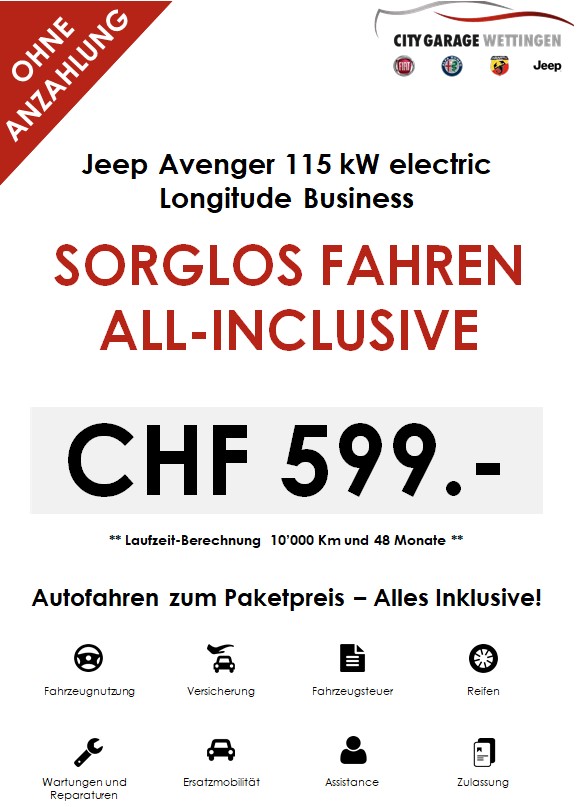 JEEP Avenger 54kWh Longitude Business