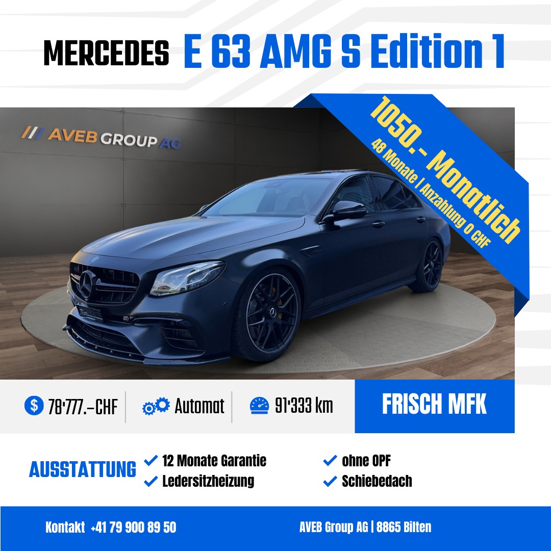 MERCEDES-BENZ E 63 AMG S Edition 1 4Matic Speedshift MCT *ohne OPF*