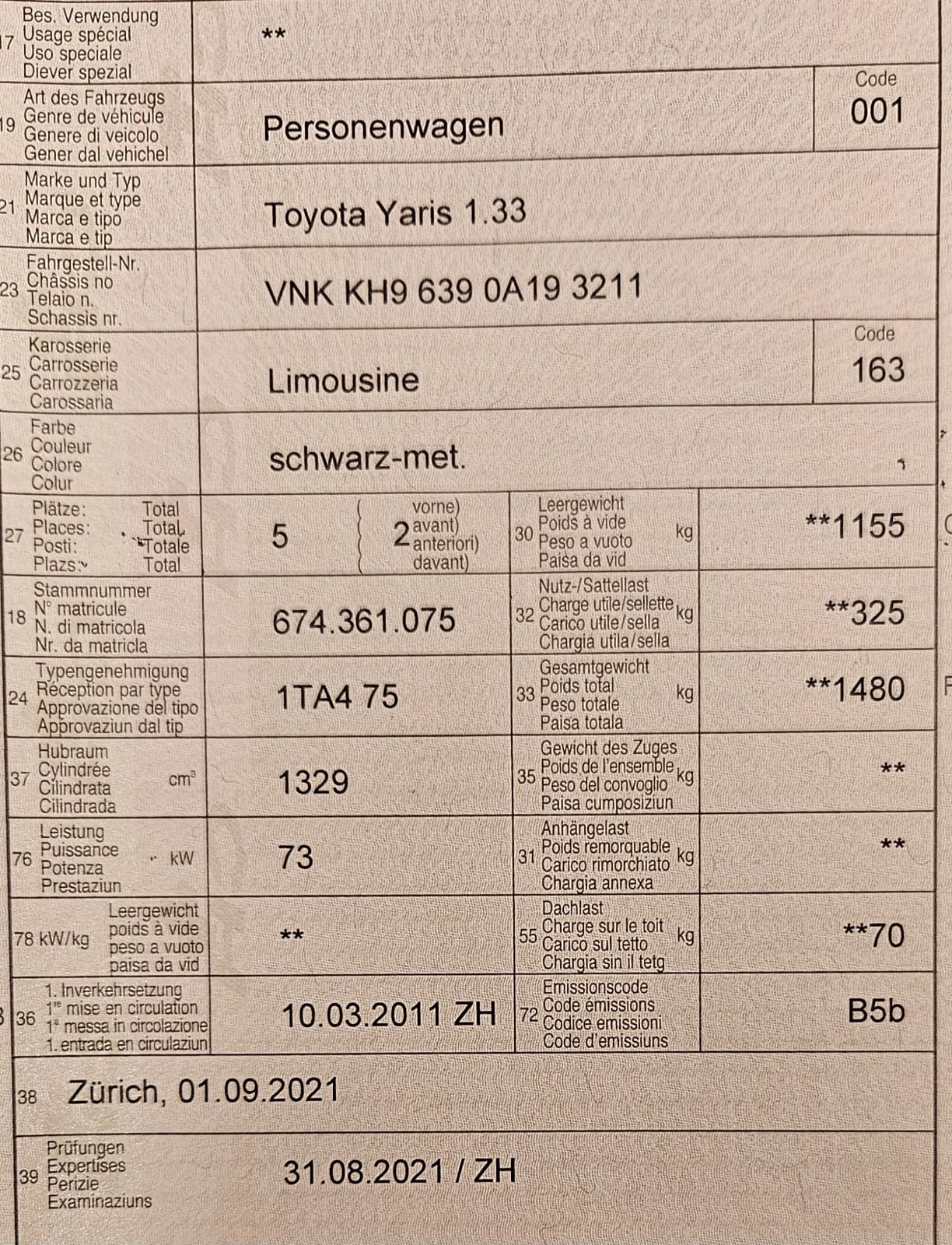 TOYOTA Yaris 1.33 Linea Luna